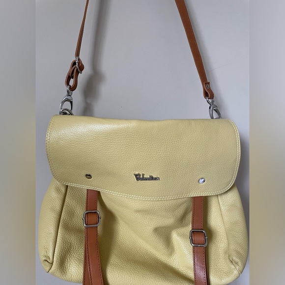 Valentino Large Vintage banana yellow and light brown Leather bag NWOT - Picture 1 of 4